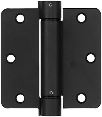 National Hardware N350-827 3-1/2 X 3-1/2 Round Corners Oil Rubbed Bronze Spring Hinge