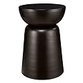 BIRDROCK HOME 21in Metal Decorative Garden Stool | Dark Antique Bronze | Flower Pot Pedestal Side Tables | 14in Diameter | End Table | Round | Home Furniture | Modern Industrial