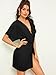 Floerns Women's Deep V Neck Twisted Plunging High Slit Mini Party Dress A Black Pure M