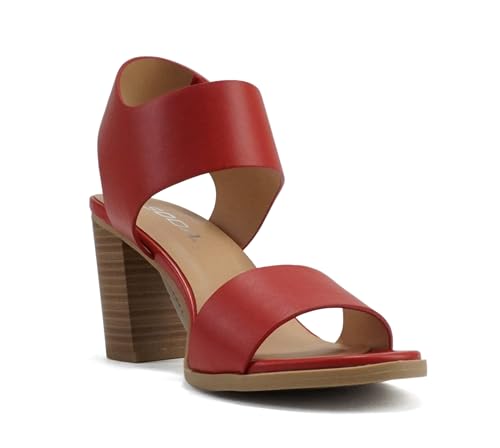 Image of Soda Wait-A ~ Women Open Round Toe Chunky Heel Ankle Strap High Heel Dress Sandals