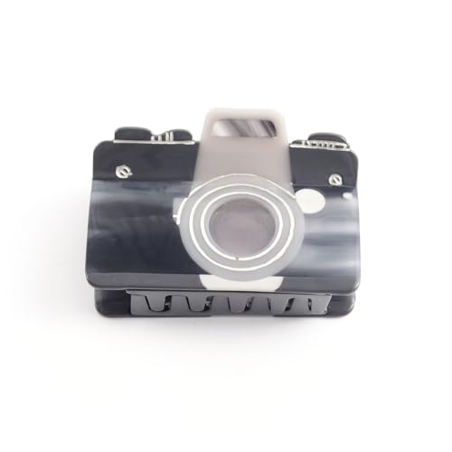 Antique Camera Acetate Hair Claw Clip Personalized Novelty Hair Claw for Women,Black and White 1 Piece