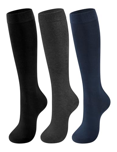 [CLOSEMATE] ハイソックス レディース 靴下 吸汗速乾 22-25cm コーマ綿 通気防臭 ひざ下ソックス 可愛い 美脚 四季適用 着圧ソックス 昼夜兼用 通勤通学 cosplay 制服用