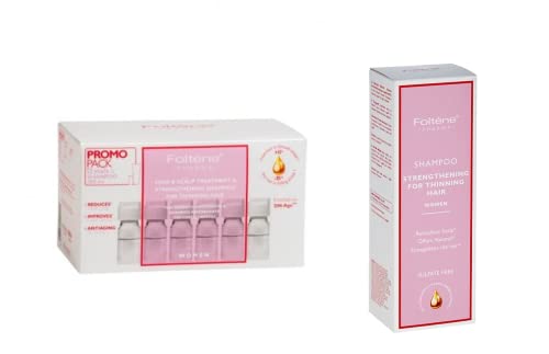 Kit Foltene Hair & Scalp Treatment For Women 12 Vials + Shampoo 200 ml