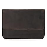 CataPurus Top Grain Genuine Leather 12 Pen/Pencil Tray Case Organizer, Solid Vintage Design No Logo,