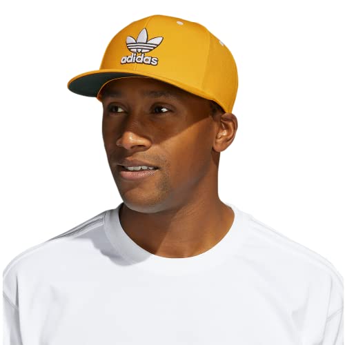 Adidas Originals Men's Modern High Crown Structured Pre-Curve Brim Snapback Adjustable Fit Hat, Collegiate Gold/White/Mineral Green, One Size #TOP4