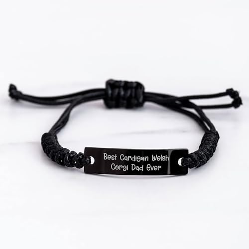 GIFTVILLE & SURPRISE Cardigan Welsh Corgi Dog Dad Gifts, Funny Quote Rope Bracelet for Christmas Unique Gifts from Men to Cardigan Welsh Corgi Dog Lovers3