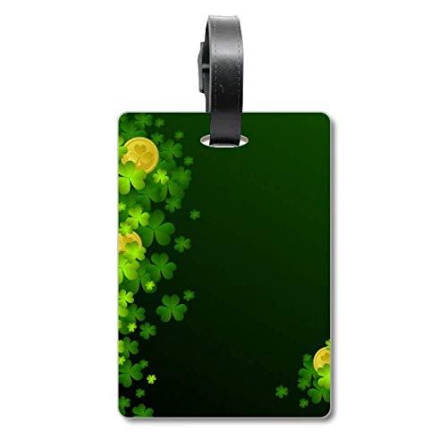 Étiquette de valise Saint-Patrick Clover dorée design de luxe