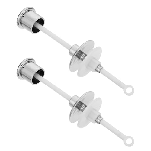 COHEALI 2 Piezas Botón de Descarga para Inodoro de Plástico Plata Mecanismo de Elevación, Kit de Reemplazo para Baño en Casa Diseño Clásico Redondo