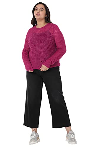 Image of Vero Moda Curve Women's Acrylic Round Neck Pullover