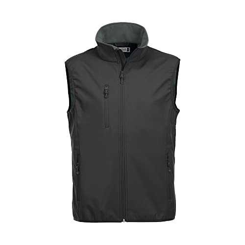 Clique Men's Softshell Vest Gilet Plain Turtleneck Sleeveless Outdoor Gilet, Black, XXXX-Large (Manufacturer Size:4XL)