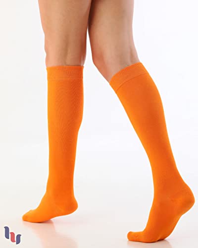 Image of Hugh Ugoli Women's Rayon Derived from Bamboo Knee High Socks Comfort Seam Long Dress Socks, Shoe Size 5-8 /8-11, 4 Pairs