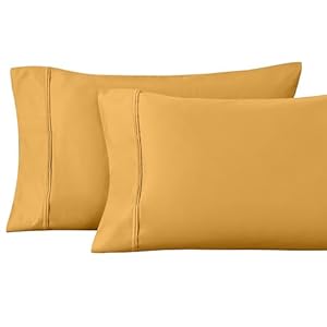 Superior 1200-Thread Count Egyptian Cotton Solid Pillowcase Set, Dijon