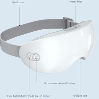 Eyerelis Steam Therapy Mask, Eyerelis Steam Eye Mask with Adjustable Smart Hot & Cold, Steam Therapy Mask for Dry Eyes Eye Relief Steam Therapy for Dark Circles, Puffiness (White)