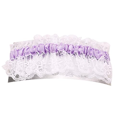 Huouh Femmes Dentelle Maille Bowknot Ceinture Porte-Jarretelles Strass Dentelle jarretière pour mariée fête Mariage Jambe Anneaux Cover