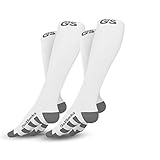 Go2Socks GO2 Compression Socks for Men Women Nurses Runners 20-30 mmHg (high) - Medical Stocking Maternity Travel - Bet Performance Recovery Circulation Stamina - (2White,M)