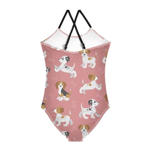 Puppy Girls One Piece Swimsuits Dog Paw Sport Halter Swimwear Beach Bathing Suit 9-10T Multi2