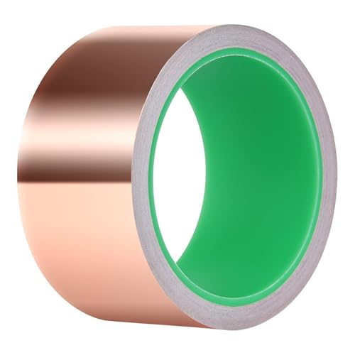 Wasaii Lámina corrugada para bancales elevados, autoadhesiva, cinta de cobre, contra caracoles, cuello, protección contra caracoles, chapa de cobre, grano de caracol (50 mm x 12 m)