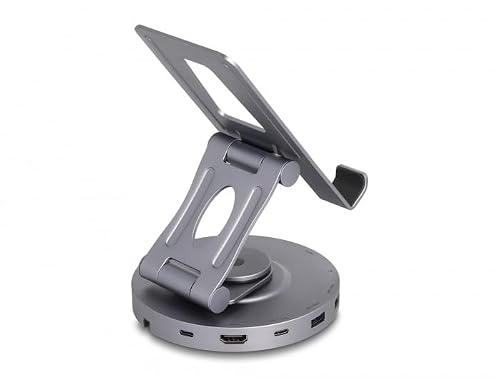 Delock Tablet und Notebook Dockingstation 4K mit integrierter Halterung - HDMI / USB / Hub / SD / Micro SD / PD 3.0 - 360° drehbar