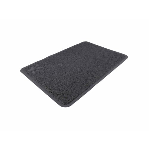 Tapis pour bac à litière, PVC, 40 × 60 cm, anthracite - enlève la litière des pattes