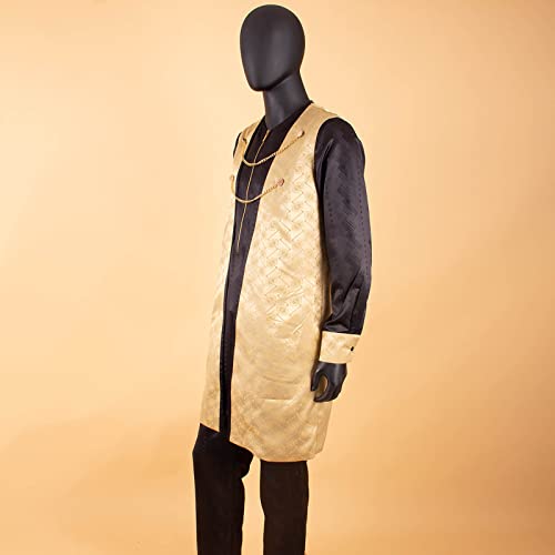 African Clothing for Men Zip Jacket Shirts and Pants 3 Piece Set Print Outfits for Wedding Evening4