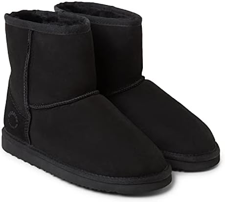 Fireside by Dearfoams Women's Rosebery Genuine Shearling Water Resistant Boot, Black, 10 | Image 2