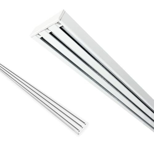 Home-Vision Gardinenschiene Vorhangschiene 2-läufig, 3-läufig oder 4-läufig (Serie X, 3-läufig, 320cm - nur Gardinenschiene) Aluminium, Inkl. Befestigungsmaterial, für Schiebevorhang