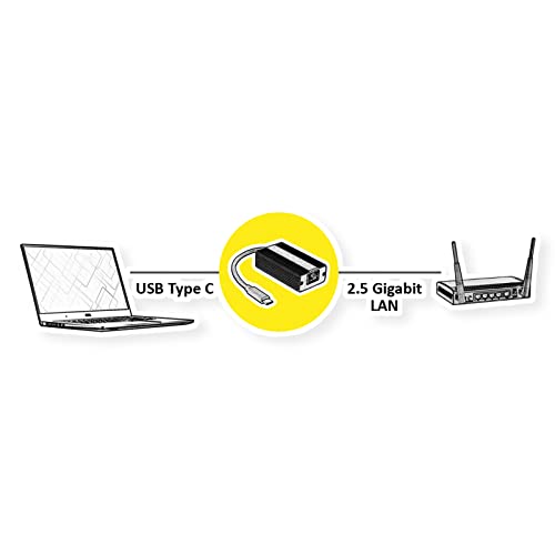 Convertidor ROLINE USB 3.2 Gen 2 a 2.5-Gigabit Ethernet con cable negro 3