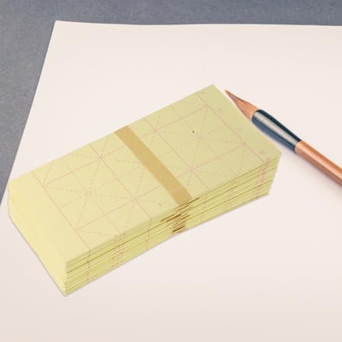 Papel amarillo chino de cuadrículas para practicar caligrafía cómodamente en la escuela 4