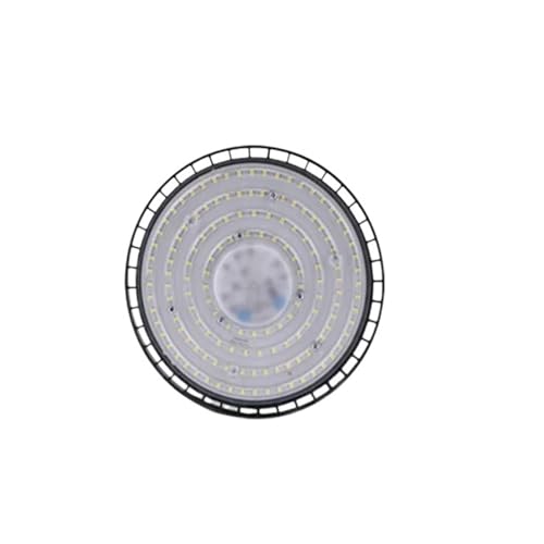 AYJYZHIAG 100W 150W 200W Super brillante UFO luz LED for techo alto AC220 impermeable comercial Industrial mercado almacén garaje taller lámpara(220-V-150W,4000K Warm light)