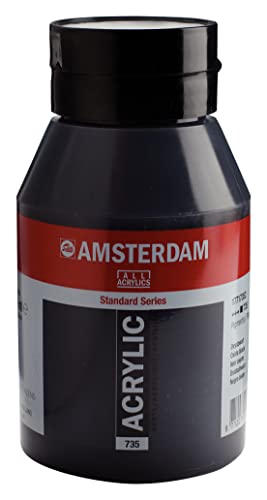 Amsterdam Standard Series Acrylic Oxide Black Acrylic Paint 735, 1000 ml, Semi-Opaque, High Lightfastness, Medium Viscosity