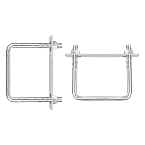 Image of DTGN M10x85x100mm(ThreadxWxL) Square U Bolt - 2Pack - Good for Trailer Pipe Replacement Parts - 304 Stainless Steel U Shape Bolts