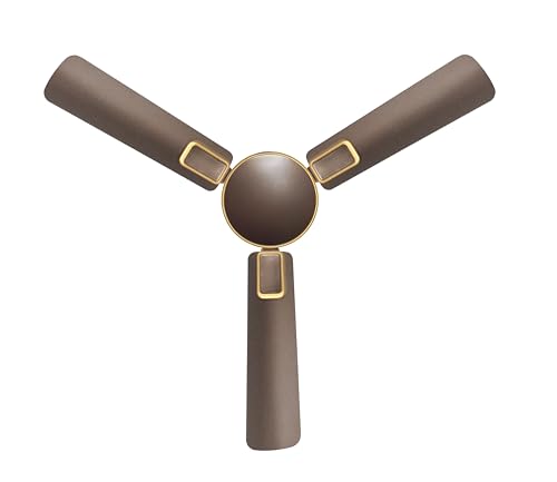 Image of Sujata BLDC Fan | 3-Yrs Warranty | Ceiling Fan for Living Room /Bedroom with Remote Control, High caliber, H-Class insulation winding, BEE Star Rated, Decorative ceiling fan (Tera Brown Gold-Impresso)
