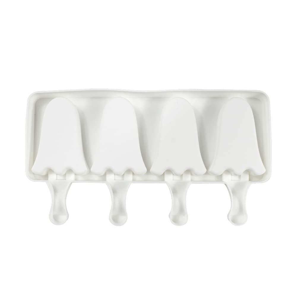 Food-grade Silicone Candy Mould 4-Capacity Sugarcraft Decoration Gift Cute Ghost Shape Kitchen DIY Gift for Baking Lover Silicone Popsicle Molds