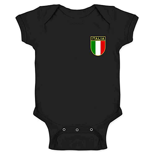 Italy Soccer Retro National Team Infant Bodysuit for Baby Fans Black 6M