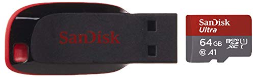 Image of SanDisk Cruzer Blade 64GB USB 2.0 Flash Drive and 64GB Class 10 microSDXC Memory Card with Adapter (SDSQUAR-064G-GN6MA)
