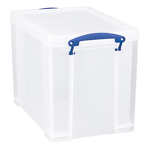 Image of Really Useful Box 19 Liter Plastic Stackable Storage Container with Snap Lid & Built-in Clip Lock Handles for Home & Office Organization, (10 Pack)