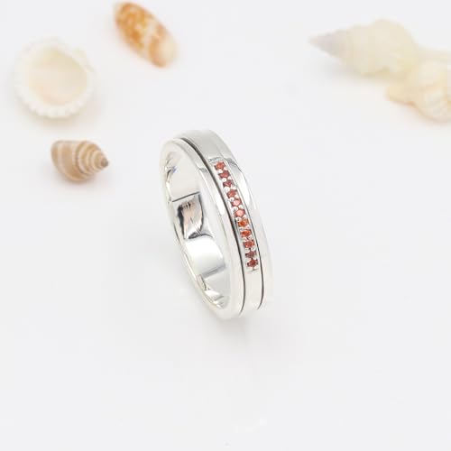 Bague de méditation en argent 925 et grenat pour retrouver la paix - 5