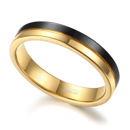Bague femme bicolore brossée KnSam en tungstène durable