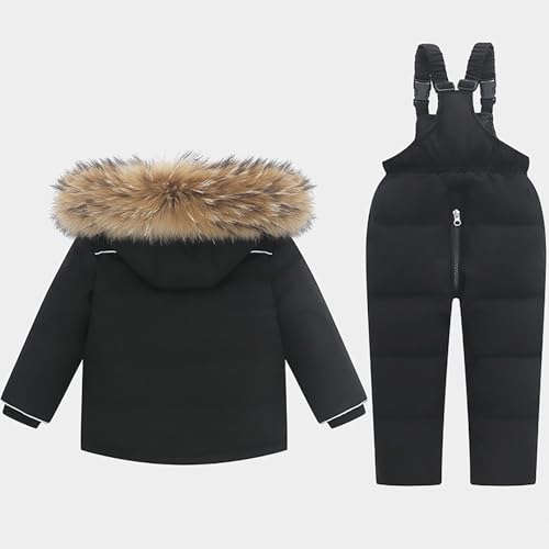 Kids Two Piece Snowsuit Toddler Girls Boys Warm Hoodie Down Jacket Winter Coat and Snow Ski Bib Pants Snow Suit Outfits2