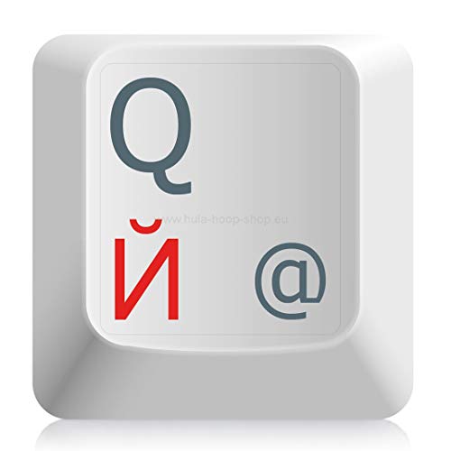 Hoopomania Russiche Tastaturaufkleber, transparent, laminierte Matte Oberfläche, für Standard Tastaturen, Made in Germany, Rot