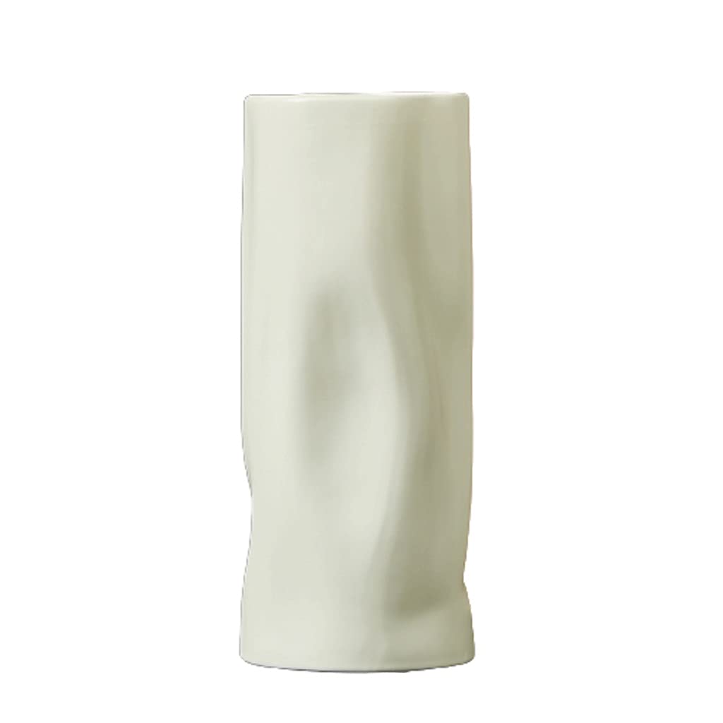 OUSIKAHome Decor Vase Ceramic Vase Flower Vase Irregular Face Design Decorative Vases Home Decor Home Office Centerpiece Living Room Refined Rustic Vase (Color : Bianco)