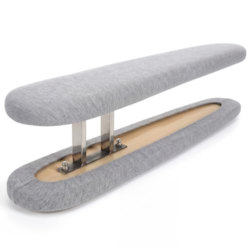 Mifoci 21 Inch Dual Sided Ironing Board for Sleeve Pressing Mini Tabletop Board Cotton Cover Thick Pad Metal Frame Garment Care Surface for Sewing Laundry Pants Cuffs Collars(Grey)