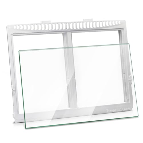 Image of 240364787 Refrigerator Crisper Drawer Cover Frame with 240350608 Crisper Glass Replacement for Frigidaire kenmore Drawer Replacement,for Frigidaire Glass Shelf Replacement