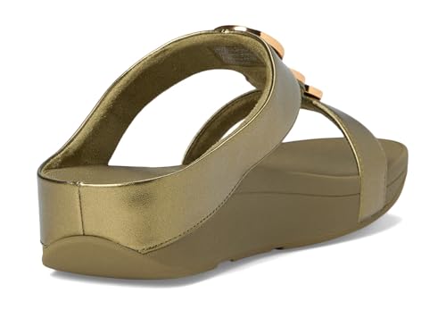 Image of FitFlop Halo Bead-Circle Metallic H-Bar Slides
