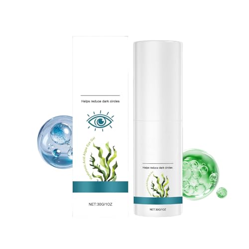 Gel de ojos de algas hialurónicas para el cuidado de los ojos con ácido hialurónico y extracto de algas, descongestionante e hidratante, antiojeras (1 unidad, 1)