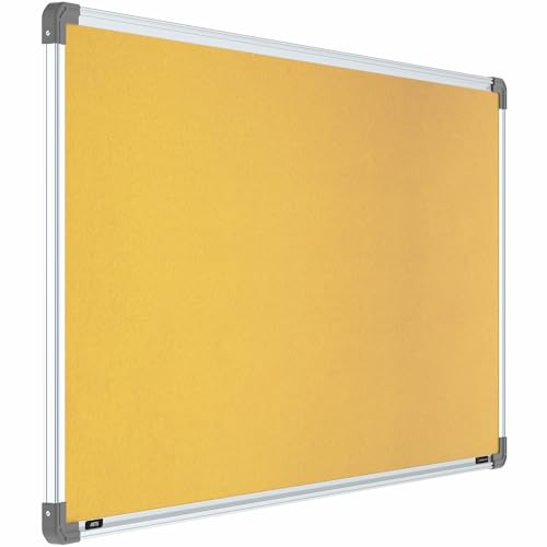 Image of Scholar Art Metis 2x4 Feet Bulletin Board for Study Table & Kids Room | Vibrant & Versatile Crape Cloth + High Density Soft Board for Pinning Photos, Sticky Notes & Reminders (Yellow)