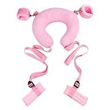 Dudoy Bondage-Set mit Nackenstütze, U-förmigem Kissen, Oberschenkelschlinge, verstellbaren Fuß- und Handgelenksfesseln (Rosa)
