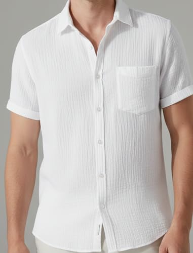 Image of FUNKY RICH Funkyrich Textured Popcorn Shirts for Men || Casual Shirt for Men || Shirt for Men|| Men Stylish Half Sleeve Shirt || Men Fancy Shirt