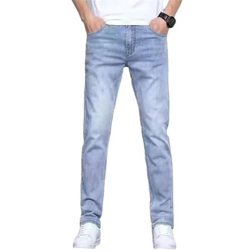 Men Slim Fit Daily Denim Pants Classic Stretch Business Work Denim Trousers Comfortable Breathable Jeans