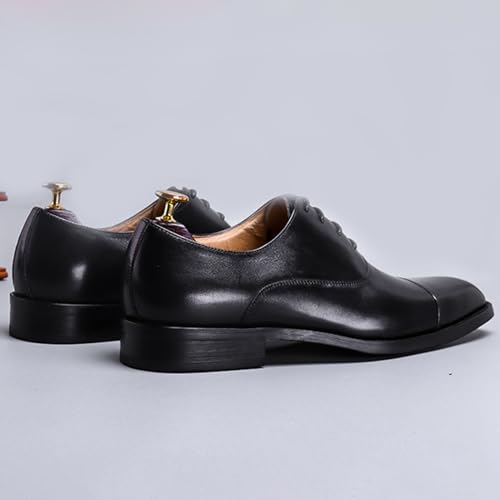 Mens Square Toe Oxford Genuine Leather Lace Up Shoes Fashion Formal Dress Shoe for Business Party Work Wedding3